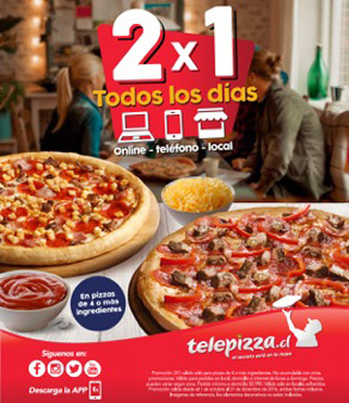 Telepizza redefine el sentido del 2x1