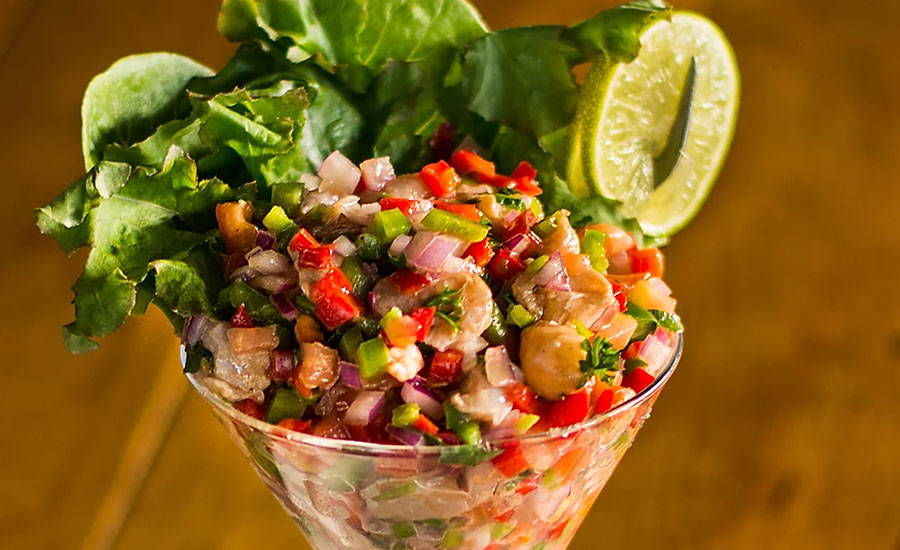 Cebiche de cochayuyo con toque de pisco