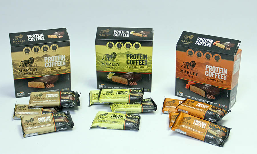 Barritas de proteinas y caf de Marley Coffee