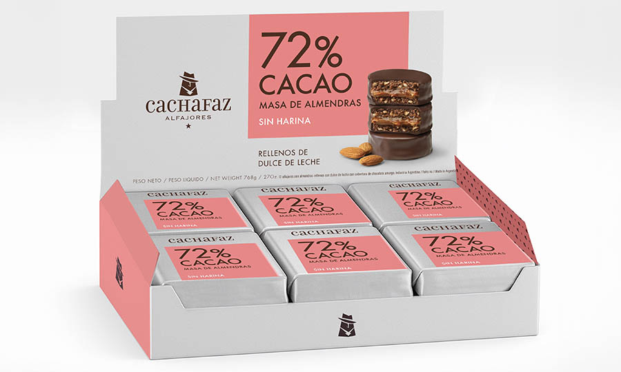 Cachafaz presenta nuevo alfajor 72% cacao y harina de almendras