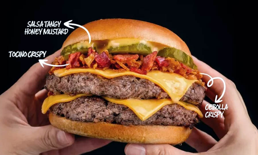 La nueva apuesta de Juan Maestro con tocino y cebolla crujiente: Smashter Burger Crispy Bacon
